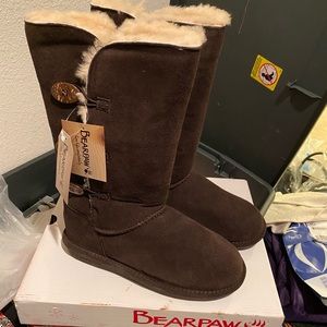 NWT Chocolate Bearpaw Boots